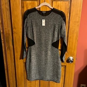 Mini mesh back shimmer dress